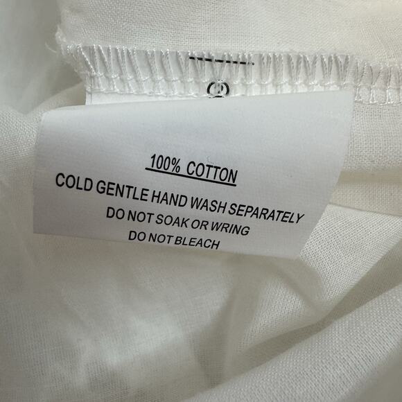 Selfie Leslie Lovers Lane Dress Womens XL Fit Large White Lace Trim Puff Sleeve - Picture 15 of 16